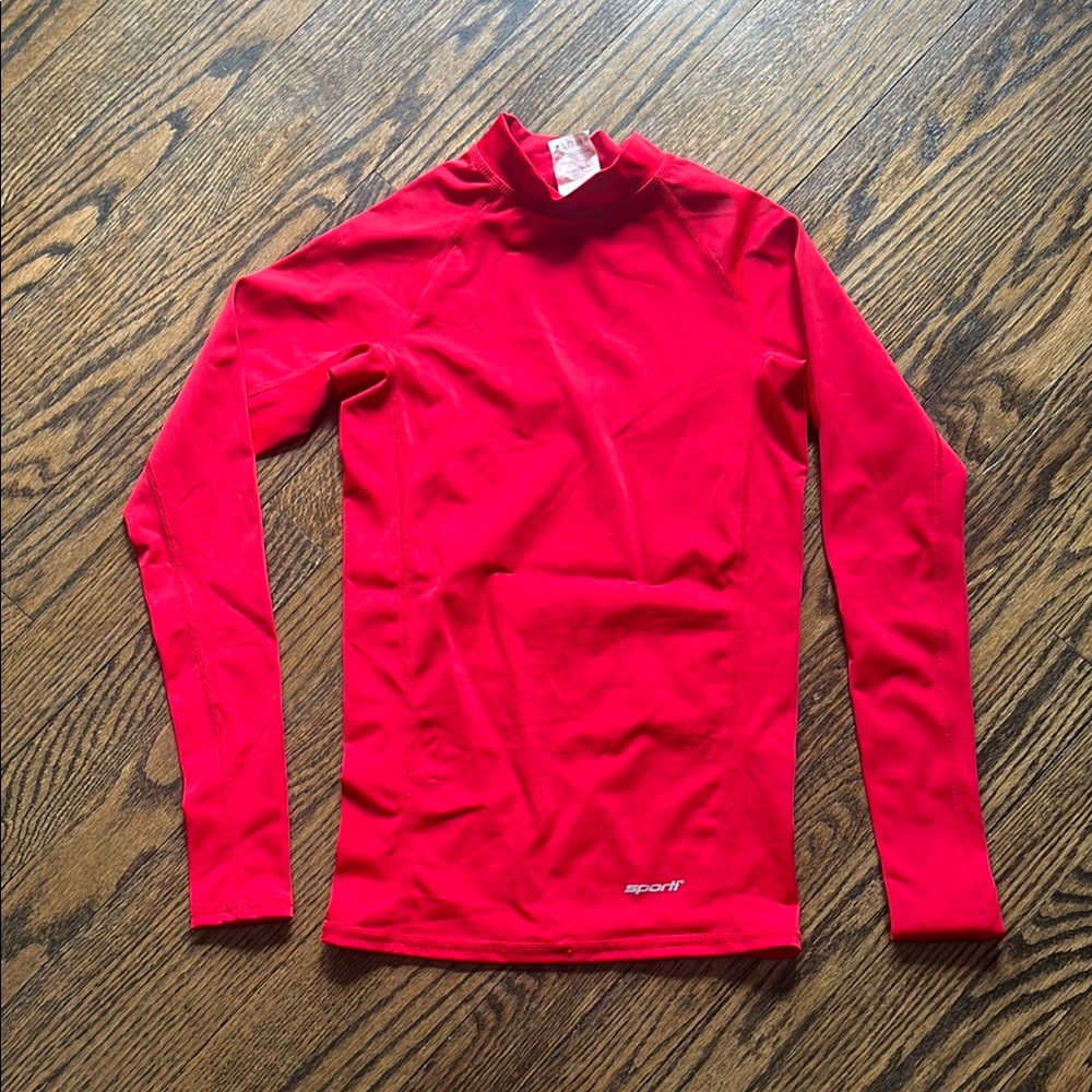 Red Long Sleeve Sport Top